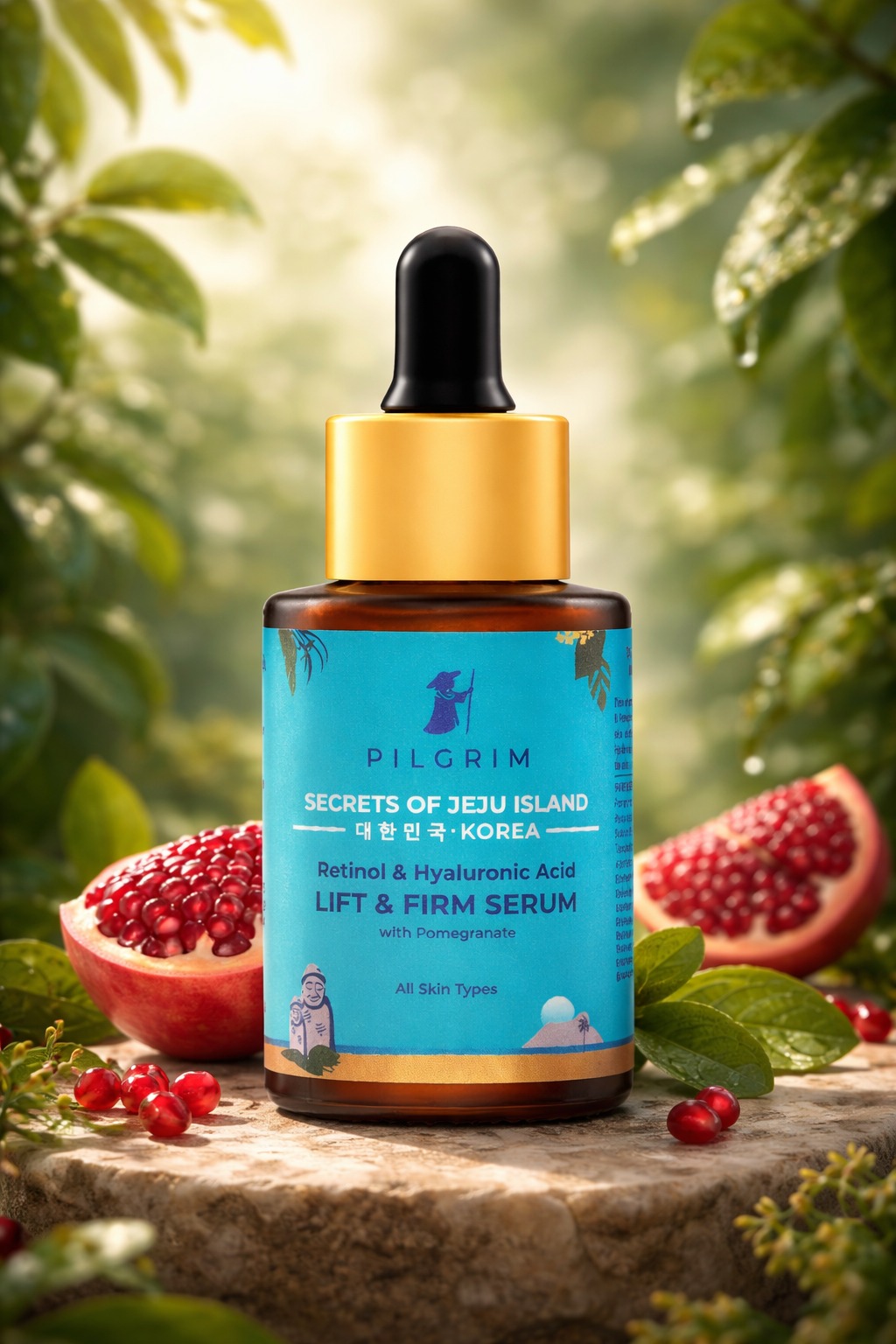 Pilgrim Lift & Firm Serum With Retinol & Hyaluronic Acid - Reduces Fine Lines & Wrinkles, 30ml
