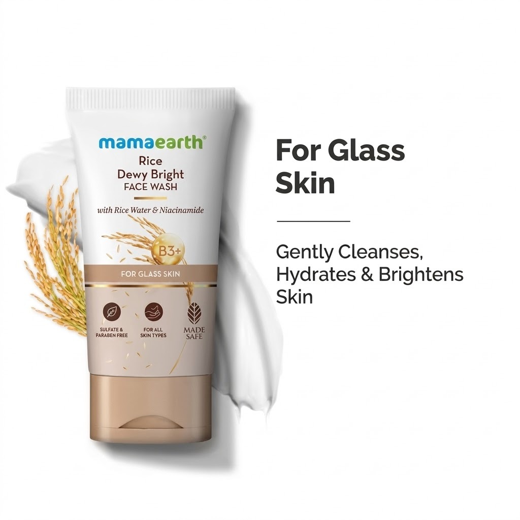 Rice Dewy Bright Face Wash With Rice Water & Niacinamide for Glass Skin - 100 ml