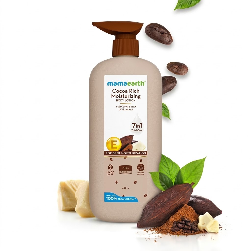 Mamaearth Cocoa Rich Moisturizing Body Lotion with Cocoa Butter & Vitamin E for Intense Moisturization - 400 ml