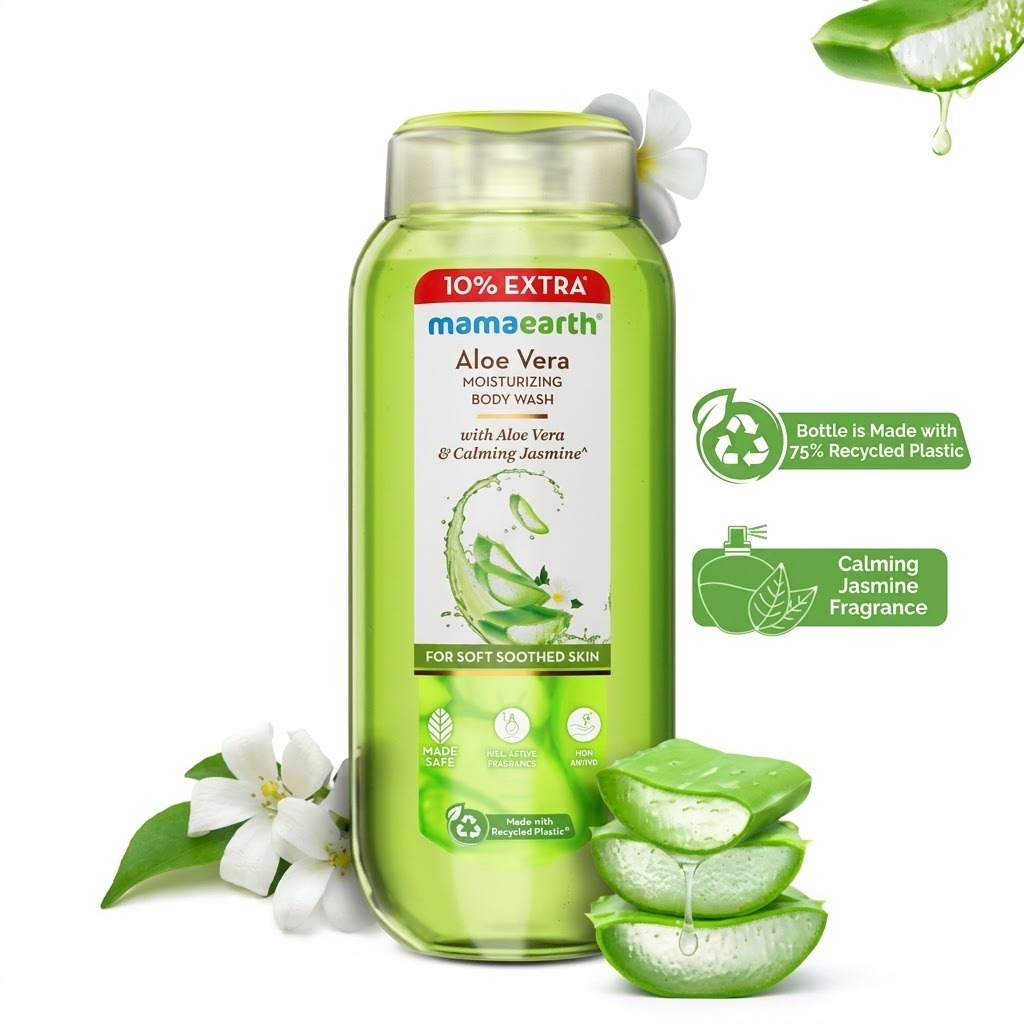 Aloe Vera Moisturizing Body Wash with Aloe Vera & Calming Jasmine For Soft & Soothed Skin – 250 ml + 25 ml