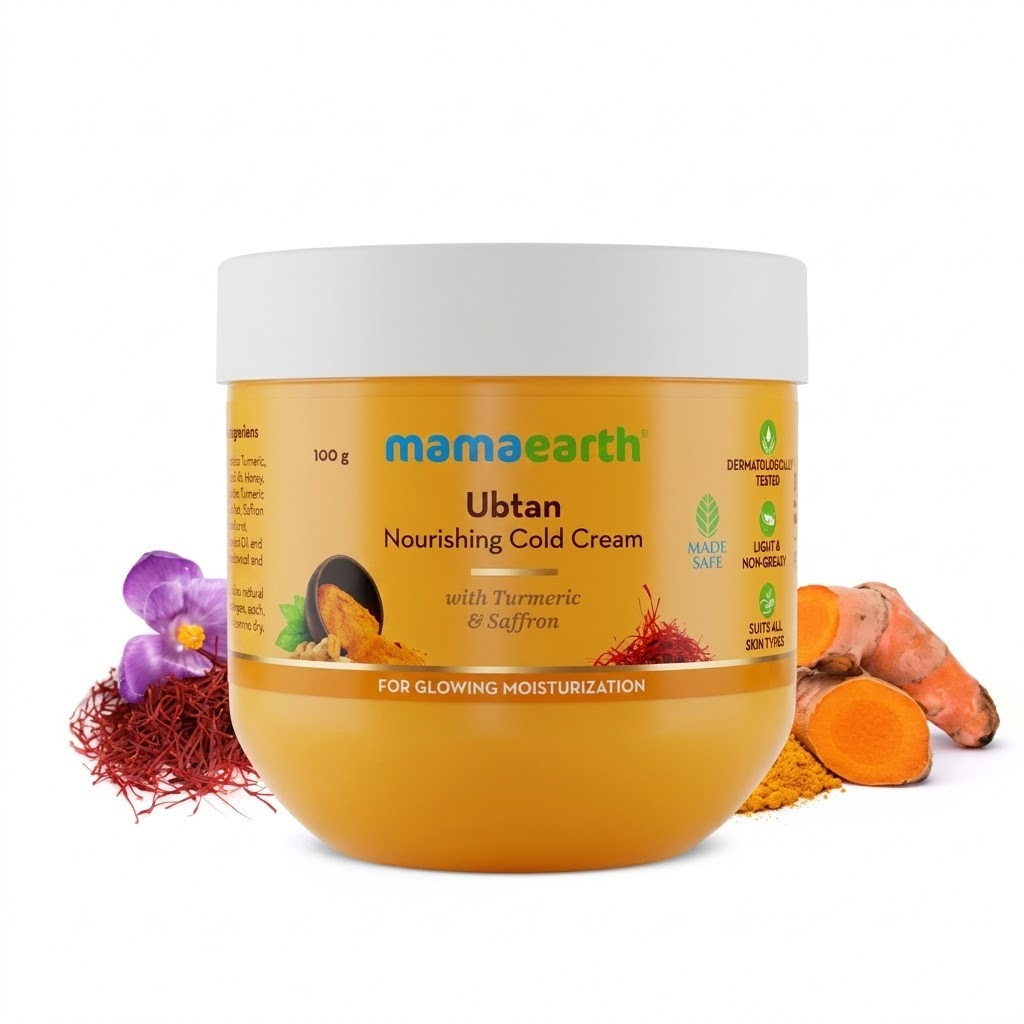 Ubtan Nourishing Cold Cream with Turmeric & Saffron for Glowing Moisturization – 100 g