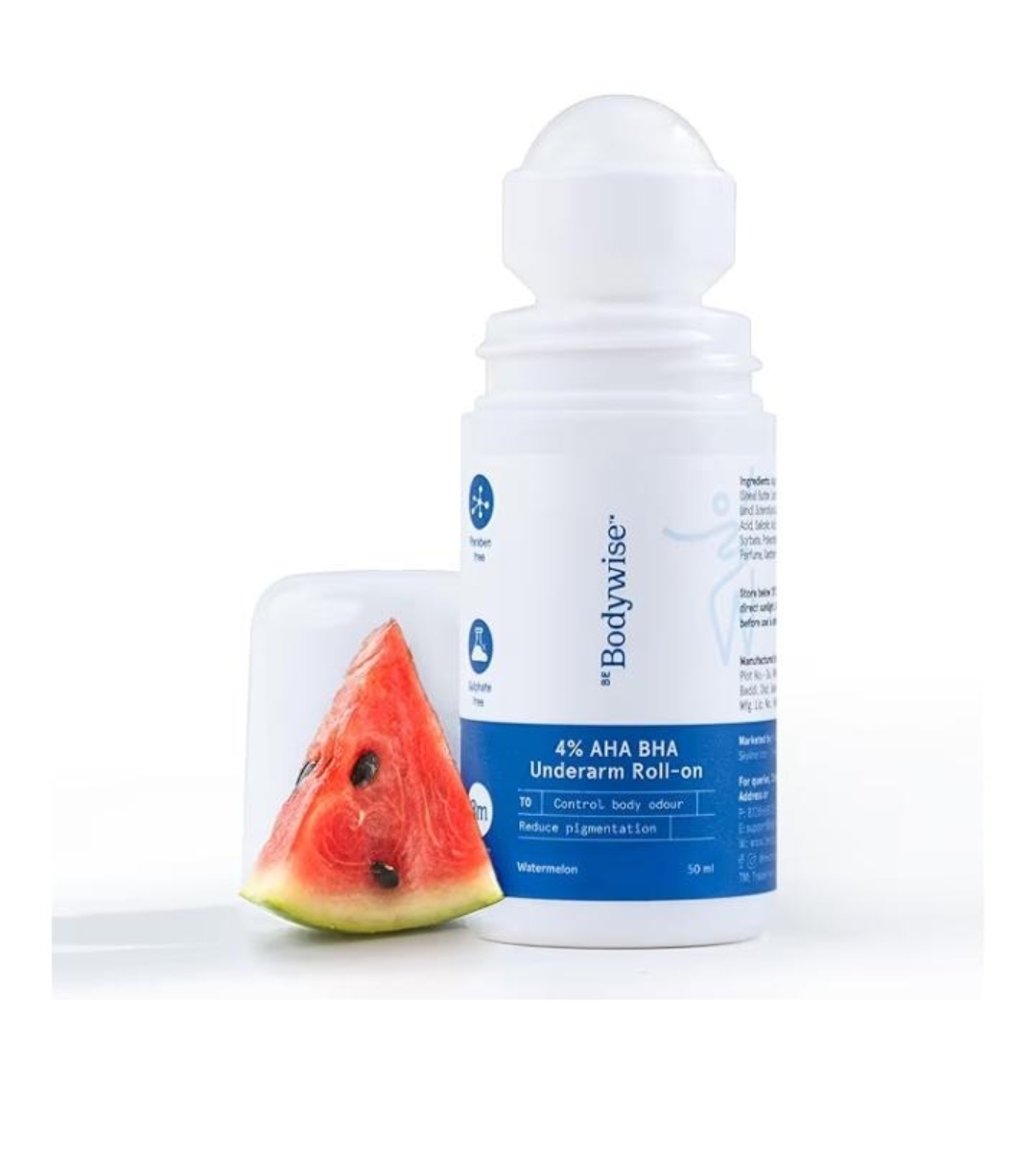 Be Bodywise 4% AHA BHA Underarm Roll-On WATERMELON Fragrance 50ml